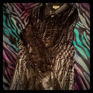 Black semi sheer blouse